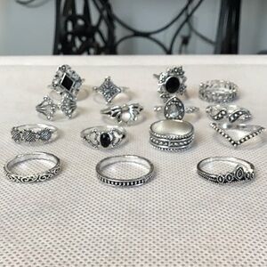 Elegant Silver Ring Set